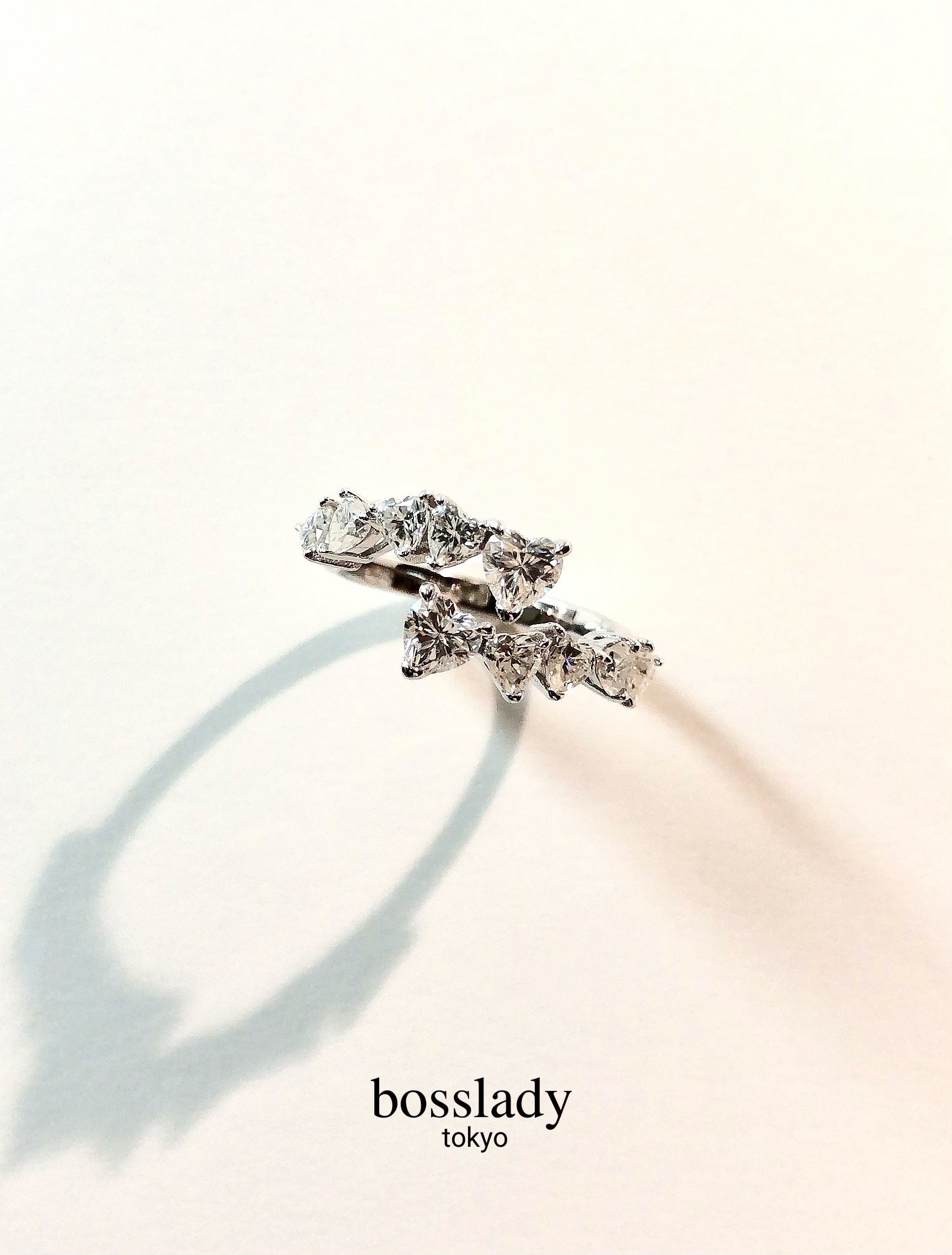 H様 Custom order Half eternity V ring （11号/K14WG)差額分